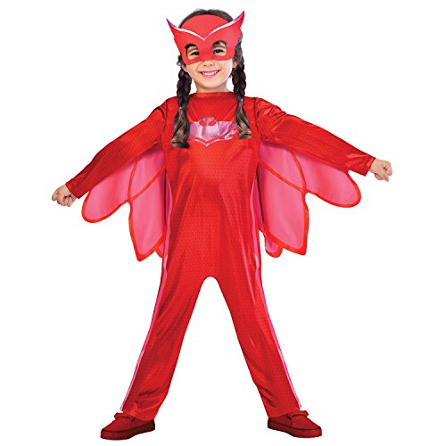 Amscan 9902950 - Kinderkostüm PJ Masks Eulette, Jumpsuit und Maske, Pyjamahelden, Rot von amscan