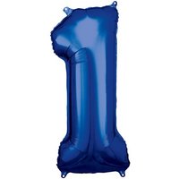 Amscan Folienballon Zahl 1 blau 33x86cm von Amscan