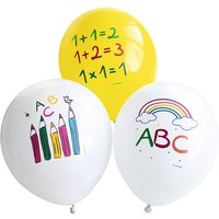 Amscan Luftballons Schulstart weiß/gelb Ø27,5cm 6 Stück von Amscan