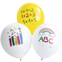 Amscan Luftballons Schulstart weiß/gelb Ø27,5cm 6 Stück von Amscan