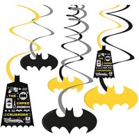 Deko-Spiralen "Batman" aus Pappe, 6er Pack, 60cm von Amscan