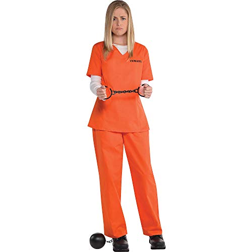 (PKT) (845522-55) Adult Ladies Orange Inmate Costume (UK 12-14) von amscan