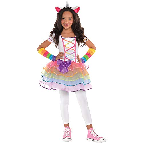 amscan 842747-55 Einhorn Regenbogen Kleid mit Stirnband und Wärmers-Alter 8-10 Jahre-1 PC von amscan