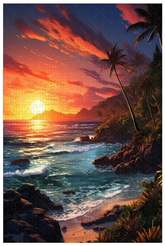 AmsoAn Hölzerne Puzzles, Meeresblick-Sonnenuntergang-Puzzle, Lernspiele, Pädagogisches Lernspielzeug Für Erwachsene Und Jugendliche/a/1000 von AmsoAn