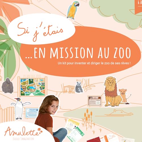 Amulette MZOO Set Wenn ich auf Mission im Zoo war – Lernspiel – 6 bis 10 Jahre – 50 + Zubehör zur Verwaltung Ihres Tierparks – Spielzeug Geschenk für Kinder, Mädchen, Jungen, Beruf Tiere – hergestellt von Amulette