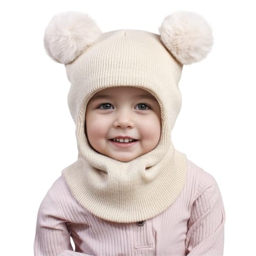 Amxleh Babymütze Autumn und Winter, süßer kleiner Bär, Gestrickte Baby-Wollmütze für Säuglinge und Kleinkinder, um Jungen und Mädchen Warm zu Halten Weihnachtsmütze Winter Mütze von Amxleh