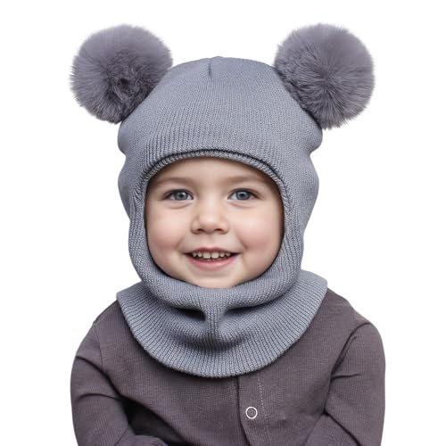 Amxleh Babymütze Autumn und Winter, süßer kleiner Bär, Gestrickte Baby-Wollmütze für Säuglinge und Kleinkinder, um Jungen und Mädchen Warm zu Halten Weihnachtsmütze Winter Mütze von Amxleh