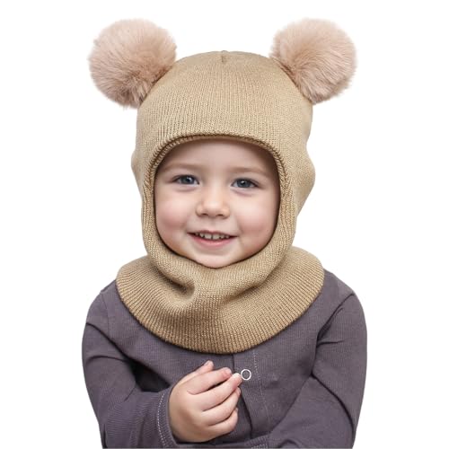 Amxleh Babymütze Autumn und Winter, süßer kleiner Bär, Gestrickte Baby-Wollmütze für Säuglinge und Kleinkinder, um Jungen und Mädchen Warm zu Halten Weihnachtsmütze Winter Mütze von Amxleh