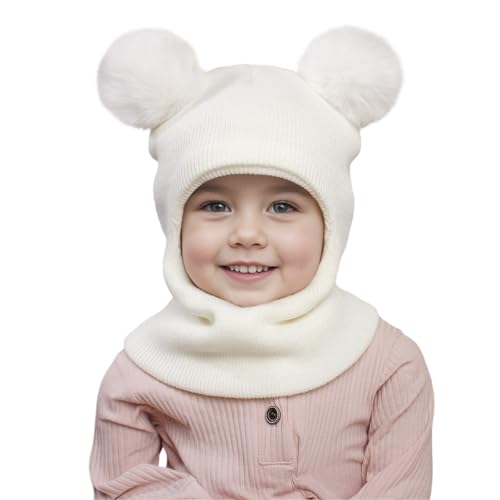 Amxleh Babymütze Autumn und Winter, süßer kleiner Bär, Gestrickte Baby-Wollmütze für Säuglinge und Kleinkinder, um Jungen und Mädchen Warm zu Halten Weihnachtsmütze Winter Mütze von Amxleh