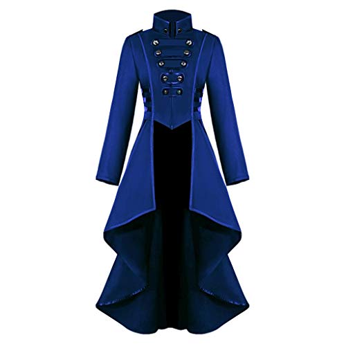 Amxleh Halloween Kleid Kostüm Damen, Damen Steampunk Vintage Frack Jacke Gothic Kleidung Viktorianischer Gehrock Lang Mantel Renaissance Mittelalter Cosplay Uniform Halloween Kostüm von Amxleh