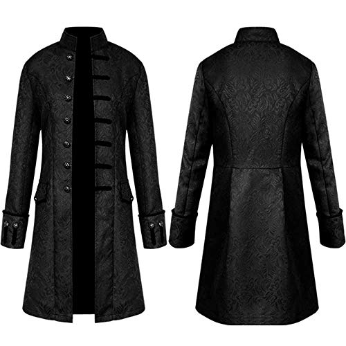 Amxleh Halloween Kostüm Herren Mittelalter Kleidung Herren Steampunk Mantel Vintage Viktorianischen Gothic Frack Renaissance Jacke Cosplay Kostüm Gothic Palastkostüm im Europäischen Stil Uniform von Amxleh