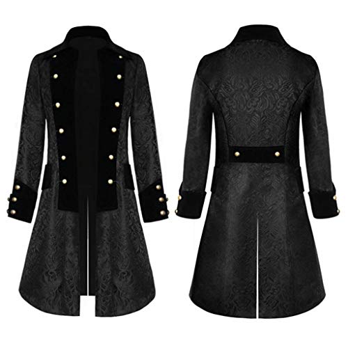 Amxleh Mittelalter Kleidung Herren Halloween Kostüm Herren Steampunk Mantel Männer Gothic Mittelalter Karneval Jacke Viktorianischen Gehrock Uniform Smoking Retro Langer Button Kleidung Große Größe von Amxleh