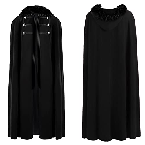 Amxleh Mittelalter Kleidung Herren Renaissance Kostüm Herren Casual Steampunk Gothic Lange Umhang Ärmelloses Umhang Victorian Piraten Ärmellos Gothic Cosplay Retro Steampunk Umhang für Herren von Amxleh