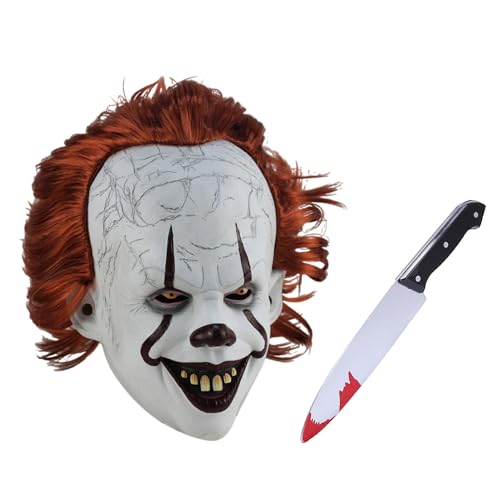 Amycute Gruselige Clownmaske Halloween Clown Maske für Erwachsene, böse Clownmaske für Männer Gruselige IT Maske Horror Cosplay Maske von Amycute