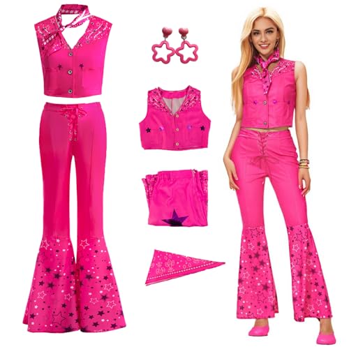 Amycute Karneval Outfit Damen, Party Kostüm Damen Mädchen, 80er Jahre Outfit Damen, Cowgirl Kostüm, Hippie Kostüm Damen, Karneval kostüm für 60er 80er 70er 90er Jahre Themenparty. von Amycute