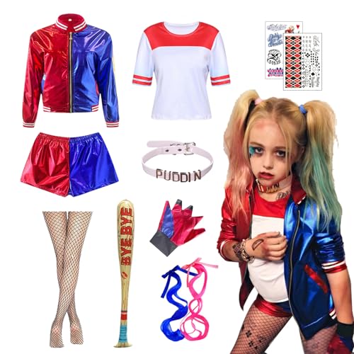 Amycute Quinn Kostüm für Kinder, Erwachsene, Mädchen, Damen, Harlekin-Kostüm, Halloween-Kostüm, Verkleidung von Amycute