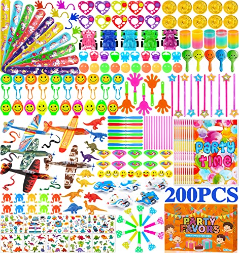 Amzeeniu Kindergeburstag 200pcs Mitgebsel kindergeburtstag gastgeschenke Party Give Aways Kleine Geschenke Kinder,Tattoo Kinder,Regenbogenspirale,Schnapparmband,Favor Spielzeug Goodie Bag Füllstoffe von Amzeeniu