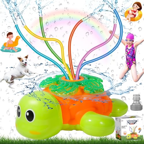 Amzeeniu Rasensprenger Kinder,Schildkröten-Design wasserspielzeug Kinder,Sommer Wassersprinkler Spielzeug,Arten Outdoor Aktivitäten,Sprühen Sie Wasserspielzeug für Kleinkinder Mädchen Jungen von Amzeeniu