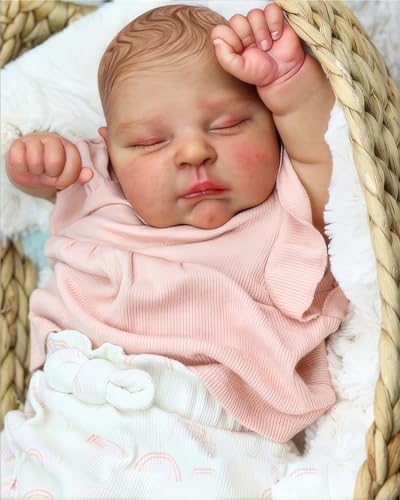 Anano Geprüfte Reborn Baby Vollsilikon Lebensechte Babypuppen Mädchen 20 Zoll Schlafende Realistische Babypuppe Reborn Babys Die Aussehen Und Sich Anfühlen Wie Echte Babys Für Kindergeburtstag von Anano