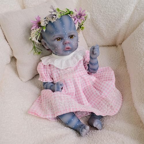 Anano Hyperrealistische Reborn Baby Vollsilikon Lebensecht Babypuppen Wie Echt Avatar Silikonpuppe Mit Leuchtender Haut in Verschiedenen Größen Und Modellen (12"-MDW-SILIKON-MÄDCHEN-ROSA) von Anano