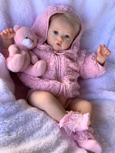 Anano Lebensechte Reborn Babypuppen Für Mädchen 23 Zoll Große Realistische Babypuppe Lebensechte Newborn Baby Puppe Wie Echtes Baby Silikon Baby Mantel Und Overall Tragen Für Toddler von Anano