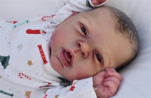 Anano Realistische Reborn Baby Puppe mit lebensechten Reborn Kleinkind Puppen 20 Zoll Neugeborene Puppe Estella Weiches Vinyl Baby, das für Kinder und einsame Menschen echt aussieht von Anano