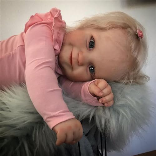 Anano Realistische Reborn Babypuppen Maddie Neugeborene Babypuppen mit verwurzeltem blondem Haar, weicher gewichteter Stoffkörper, Geschenk, Spielzeug für Kinder ab 3 Jahren von Anano