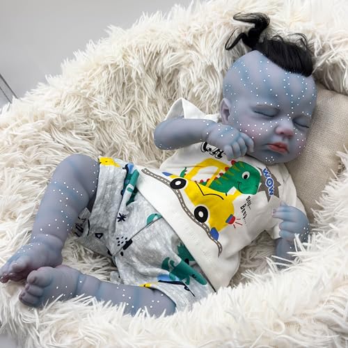 Anano Reborn Baby Avatar Vollsilikon Junge Mit Gewicht Und Venen 20 Zoll Silikon Avatar Newborn Baby Puppe Realistische Babypuppe Lebensechte Babypuppen Toddler Spielzeug von Anano