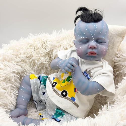 Anano Reborn Baby Avatar Vollsilikon Lebensecht Junge, 50cm Lebensechte Babypuppen Realistische Silikon-Baby-Puppe Mit Winzigen Kapillaren, Film Requisiten & Kunst Sammlerstück von Anano