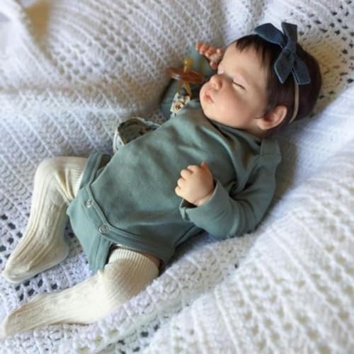 Anano Reborn Baby Junge 50CM Reborn Baby Vollsilikon Lebensecht Babypuppen Wie Echtes Silikon Baby Puppe Boy Ganzkörper Silikon Weiche Neugeborene Reborn Baby Puppe von Anano