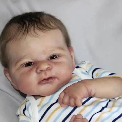 Anano Reborn Baby Junge Realistische Rote Ausschläge 17-Zoll Bebe Reborn Toddler Puppen Lebensechte Babypuppen Die Echte Geborene Säugling Mit Fütterungs Spielzeug von Anano