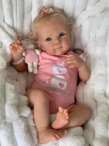 Anano Reborn Baby Mädchen 18 Zoll Realistische Venen Lebensechte Babypuppe Reborn Toddler Echte Puppen Reborn Die Aussehen Wie Echte Babys Silikonpuppe Newborn Puppe Geschenkset von Anano