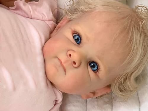 Anano Reborn Baby Mädchen Gewicht vollsilikon ganzkörper 45cm Reborn Puppen lebensecht babypuppe echt aussehende Puppen die Aussehen wie echte Babys mit blonden Haaren von Anano