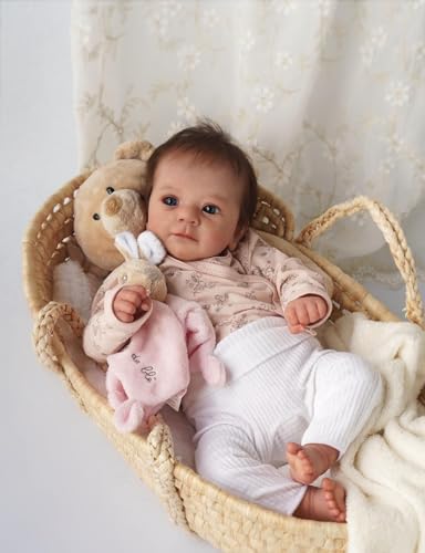 Anano Reborn Baby Puppe 48cm Realistische Puppe Silikon Newborn Baby Puppe Lebensechte Echte Babypuppe Wie Echtes Baby Aussehende Puppen Reborn Babys Silikon Puppe Mit Kleidung von Anano