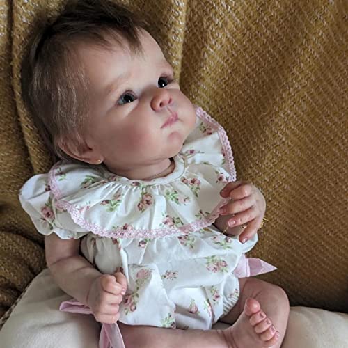 Anano Reborn Baby Puppen Echte Aussehende Puppe 18 Zoll Realistische Newborn Baby Puppen Mädchen Wie Echte Bebe Reborn Babys Mädchen Lebendige Mund Reborn Puppe Geschenk Mit Verwurzeltem Haar von Anano