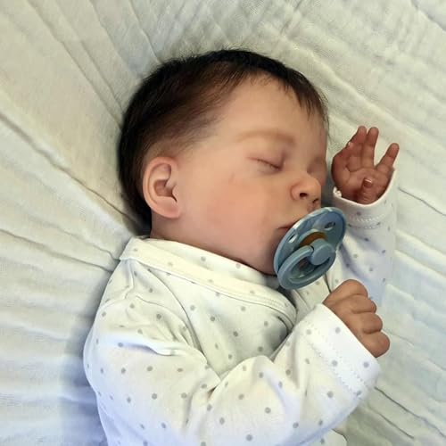 Anano Reborn Baby Puppen Junge Silikon Baby Puppe Jude Weiches Dünnes Haar 18 Zoll Lebensgröße Baby Puppen Die Echt Aussehen Mädchen Für Kinder 3+ Und Demenz von Anano