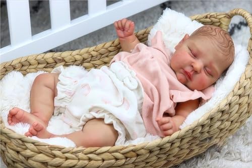 Anano Reborn Baby Vollsilikon Lebensecht 50CM Reborn Puppe Baby Mädchen, Ganzkörper Silikon Fühlt Sich An Wie Ein Echtes Baby, Waschbar Poseable Realistische Baby Puppen von Anano