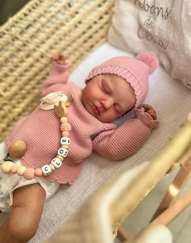 Anano Reborn Baby Vollsilikon Lebensecht Mädchen 45cm Echte Babypuppe Realistische Newborn Baby Puppe Mit Zubehör Geschenk Für Erwachsene (Rosa) von Anano