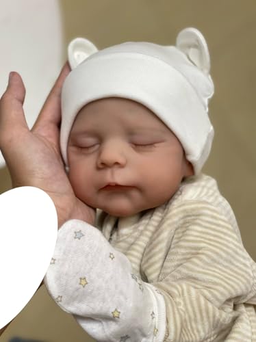 Anano Reborn Kleinkind Puppen Eric, 20-Zoll realistische schlafende Neugeborene Baby Puppen, die echt Aussehen, realistische Baby Puppe mit gemaltem Haar für Kinder Alter 3+ von Anano