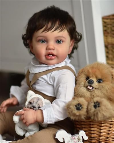 Anano Reborn Toddler 60cm Reborn Baby Junge Mit Haaren Echt Aussehende Puppen Reborn Babys Puppe Mädchen Reborn Puppen Lebensecht Babypuppe Mit Zähnen Und Formellem Anzug von Anano