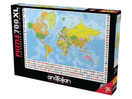 Anatolian Puzzle - Politische Weltkarte / 700 Teile Puzzle #2703 von Anatolian