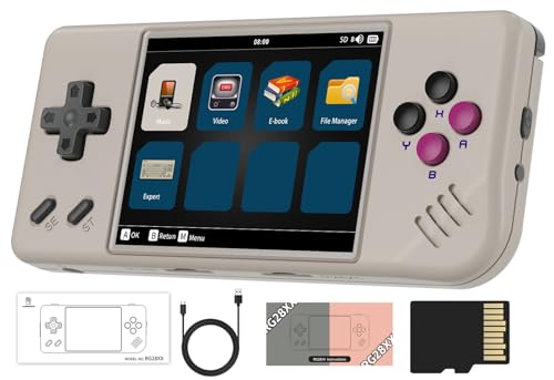 RG28XX Retro Handheld Spielkonsole , 2.83 Inch IPS Screen Linux System Built-in 64G TF Card 5516 Games Support Multimedia Application and HDMI TV Output(Gray) von Anbernic