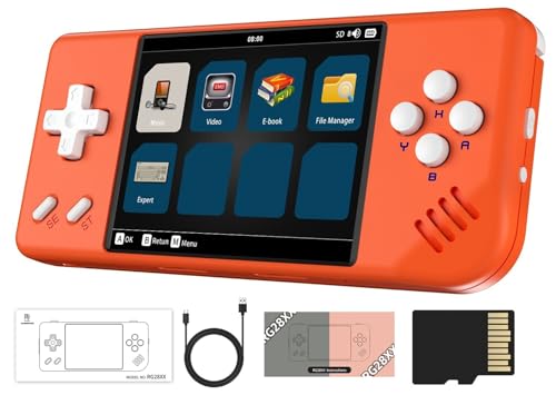 RG28XX Retro Handheld Spielkonsole , 2.83 Inch IPS Screen Linux System Built-in 64G TF Card 5516 Games Support Multimedia Application and HDMI TV Output(Orange) von Anbernic