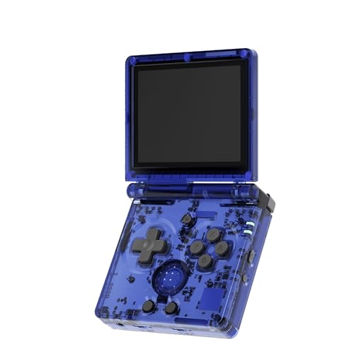 RG35XXSP Retro Handheld Game Console , 3.5 Inch IPS Screen Linux System Built-in 64G TF Card 5532 Games Support Music Video e-Book and HDMI TV Output (RG35XXSP-Transparent Blue) von Anbernic