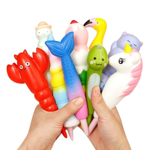 Anboor Random 5 Pcs Stifte Griff Set Squishies Soft Slow Rising Duft Kawaii Pencil Topper Squishies Stifthalter Stress Relief Kids Toys von ANBOOR