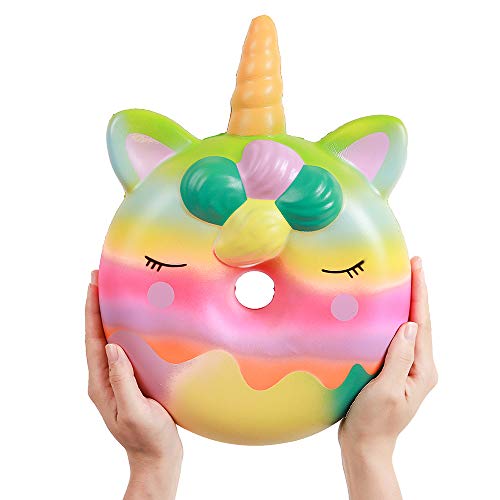 Anboor Squishies Einhorn Donut Kawaii Weich Langsam Steigende Duftenden Donut Squishies Stressabbau Kind Spielzeug von ANBOOR