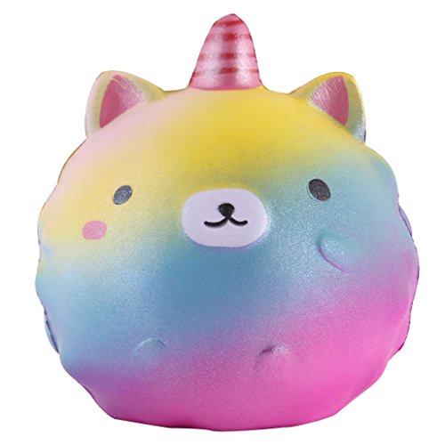 ANBOOR Squishies Einhorn Bär Galaxy Langsam Steigend Squeeze Spielzeug Tiere Slow Rising Antistress Squishies Galaxis Hoorn Beer Spielzeug für Kinder Erwachsene (9 * 9 * 11cm, 1 Stück) von ANBOOR