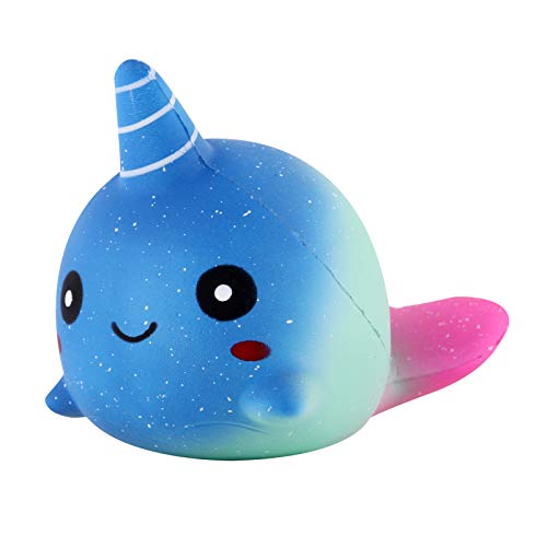 ANBOOR Squishies Galaxy Wal Einhorn Langsam Steigend Quetschen Squeeze Spielzeug Süße Tiere Slow Rising Antistress Squishies Spielzeug für Kinder Erwachsene Ostern Deko (8 * 12 * 9cm, 1 Stück) von ANBOOR