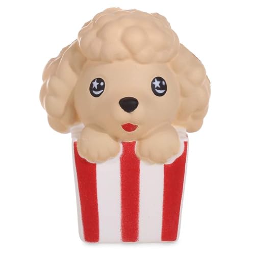 Anboor Squishies Popcorn Puffreis Hund Welpe Squeeze Quetschen Spielzeug Süße Tiere Slow Rising Antistress Squishies Spielzeug Geschenk für Kinder Erwachsene Ostern Deko (8*7*11cm,1 Stück) von ANBOOR