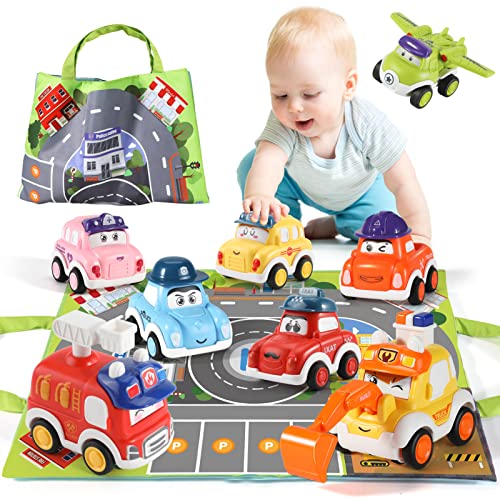 Anby families Auto Spielzeug 3 Jahr,Baby Spielzeugauto Spielzeug Auto für Kleinkind ab 3 Jahre,8 Stück Aufziehauto Geschenk Junge und Mädchen von Anby families